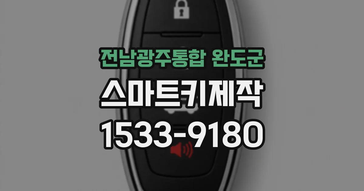 전남광주통합 완도군 스마트키제작