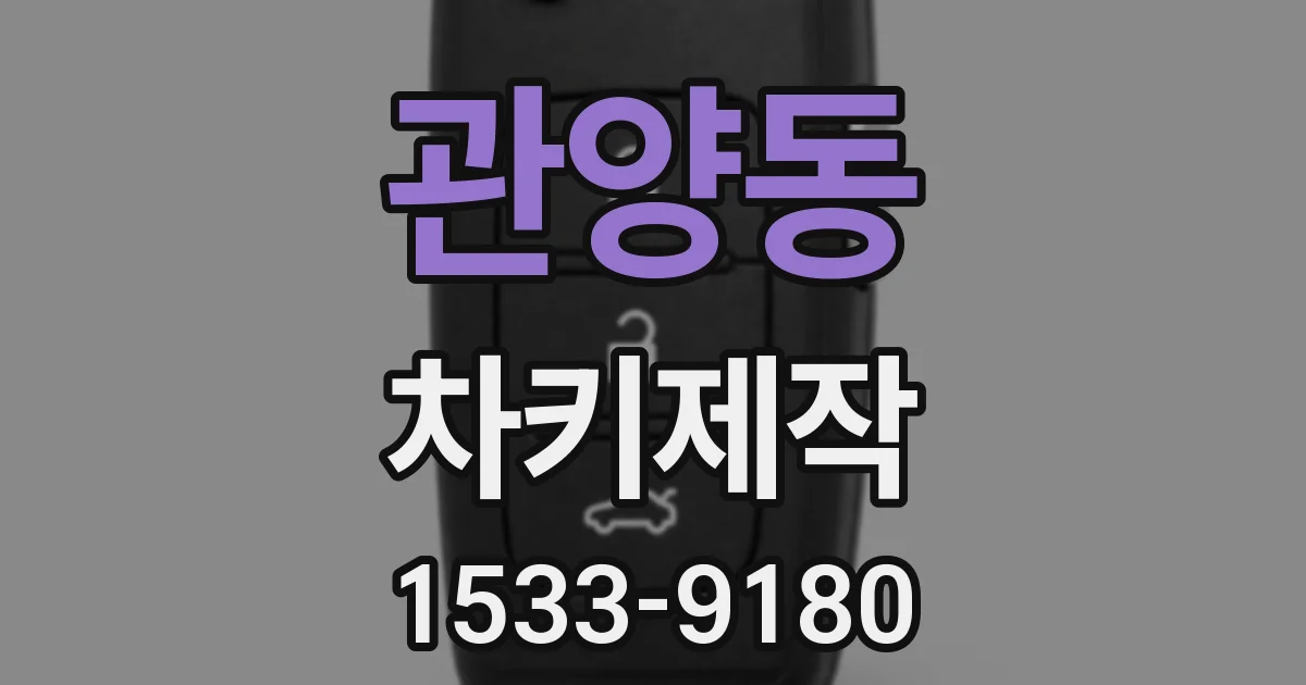 관양동 차키제작