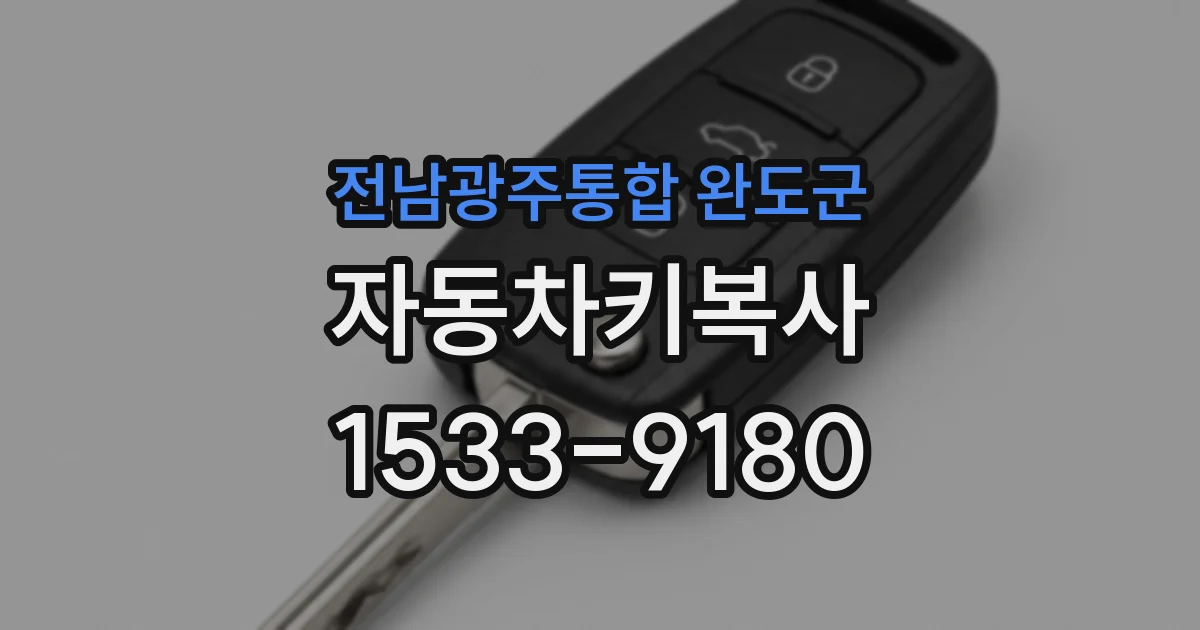 전남광주통합 완도군 자동차키복사