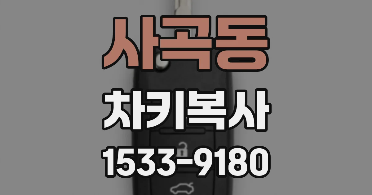 사곡동 차키복사