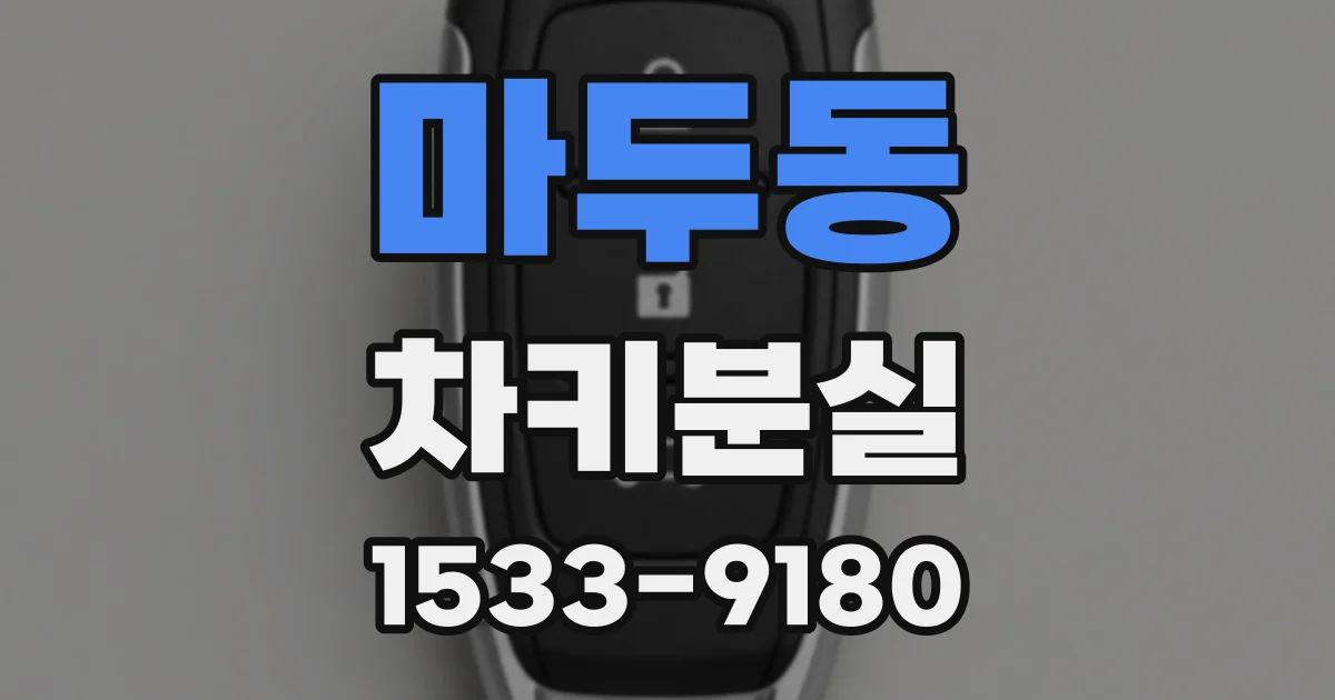 마두동 차키분실