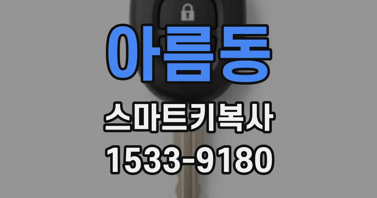 아름동 스마트키복사