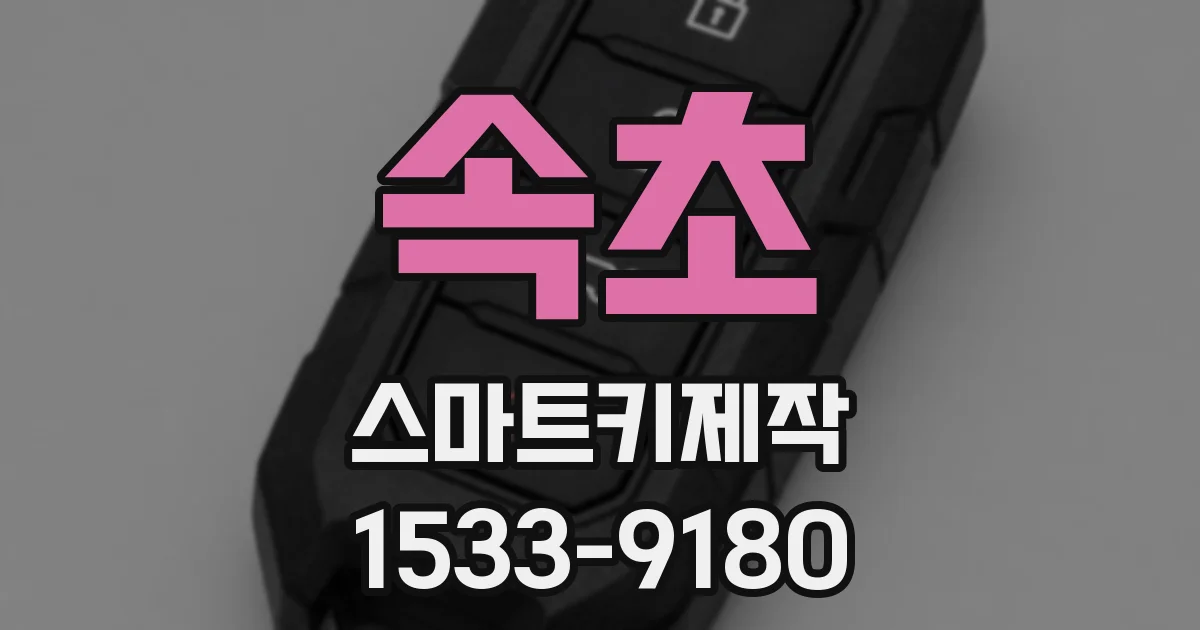 속초 스마트키제작