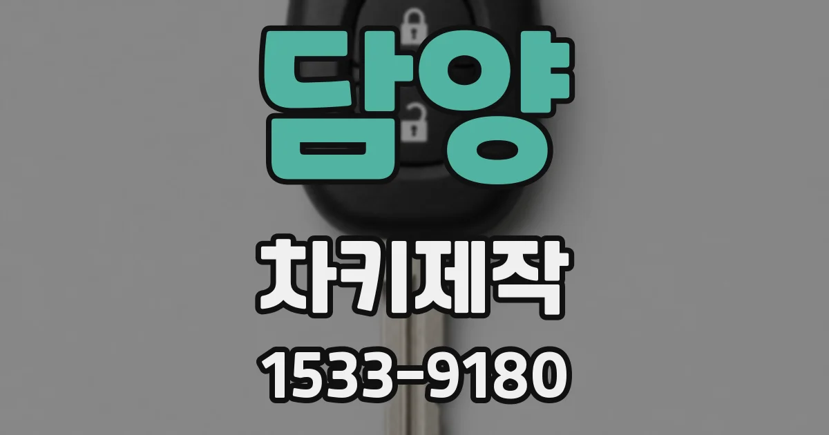 담양 차키제작