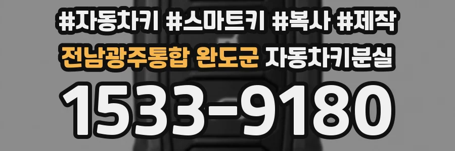 전남광주통합 완도군 자동차키분실