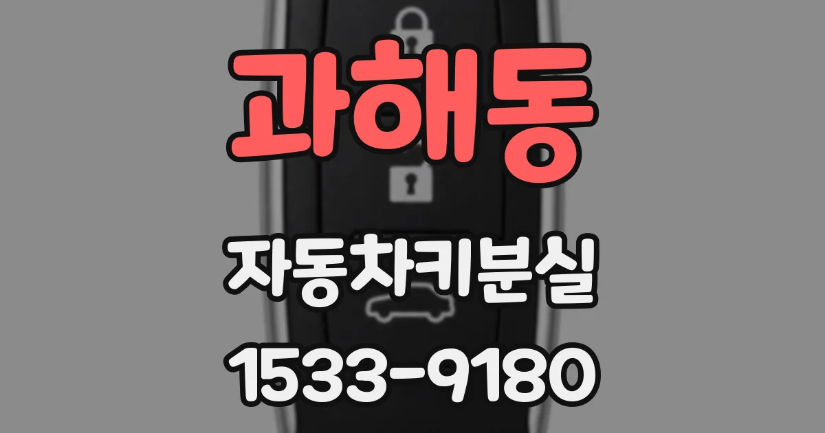 과해동 자동차키분실