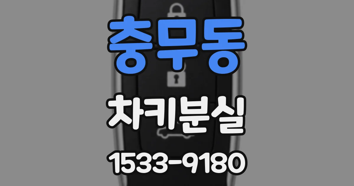 충무동 차키분실