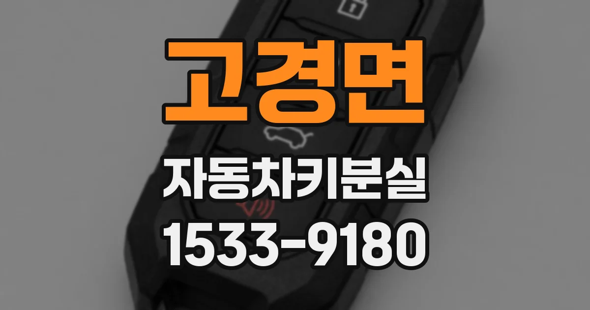 고경면 자동차키분실
