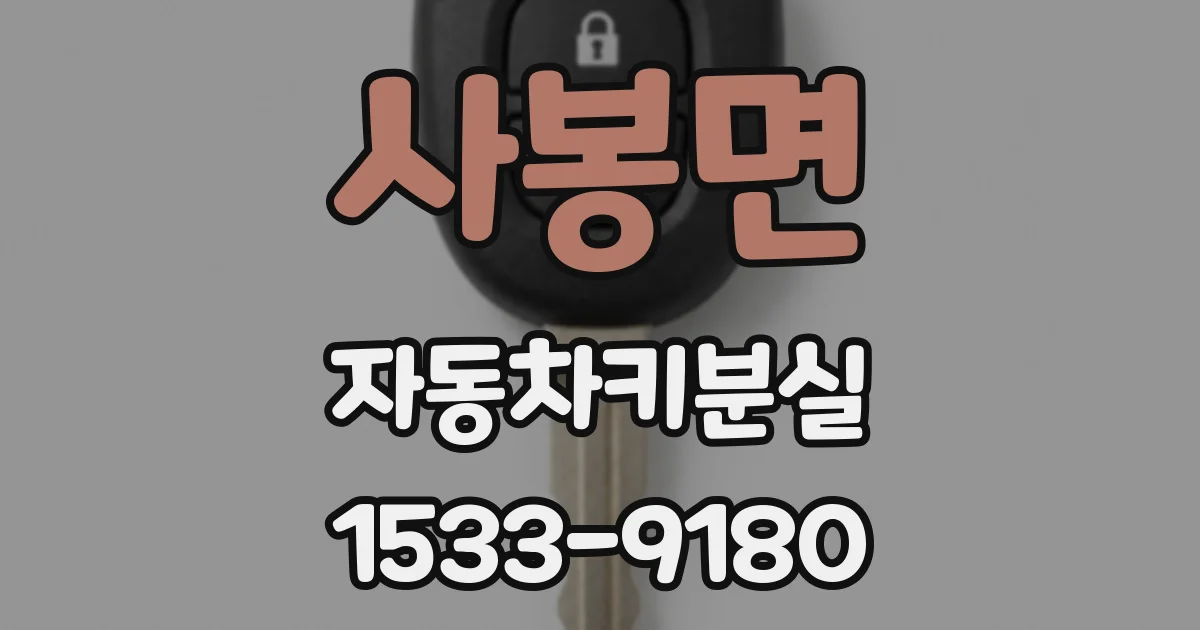 사봉면 자동차키분실