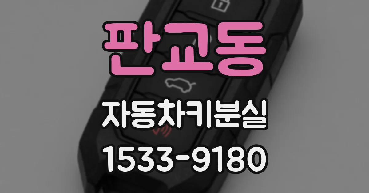 판교동 자동차키분실