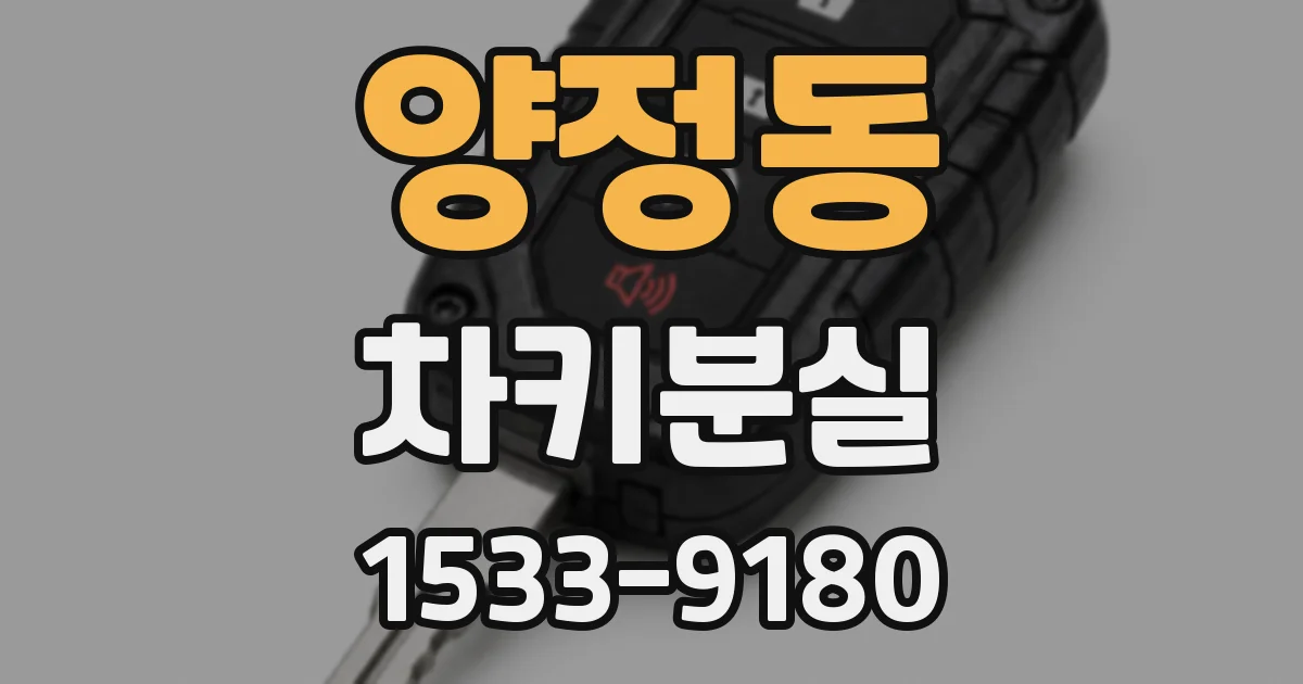 양정동 차키분실