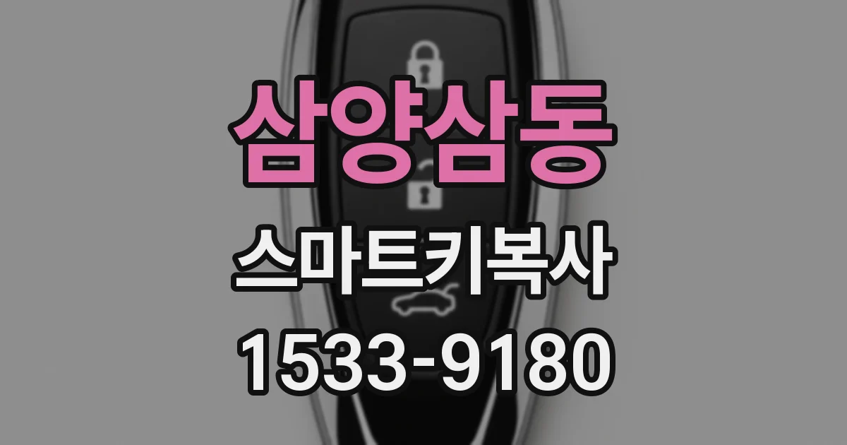 삼양삼동 스마트키복사