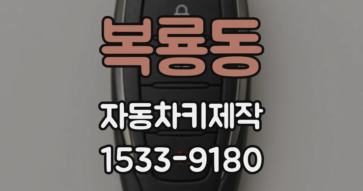 복룡동 자동차키제작