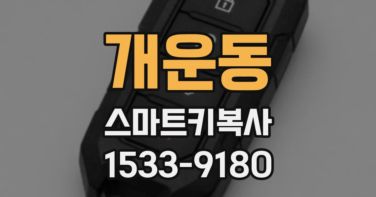 개운동 스마트키복사