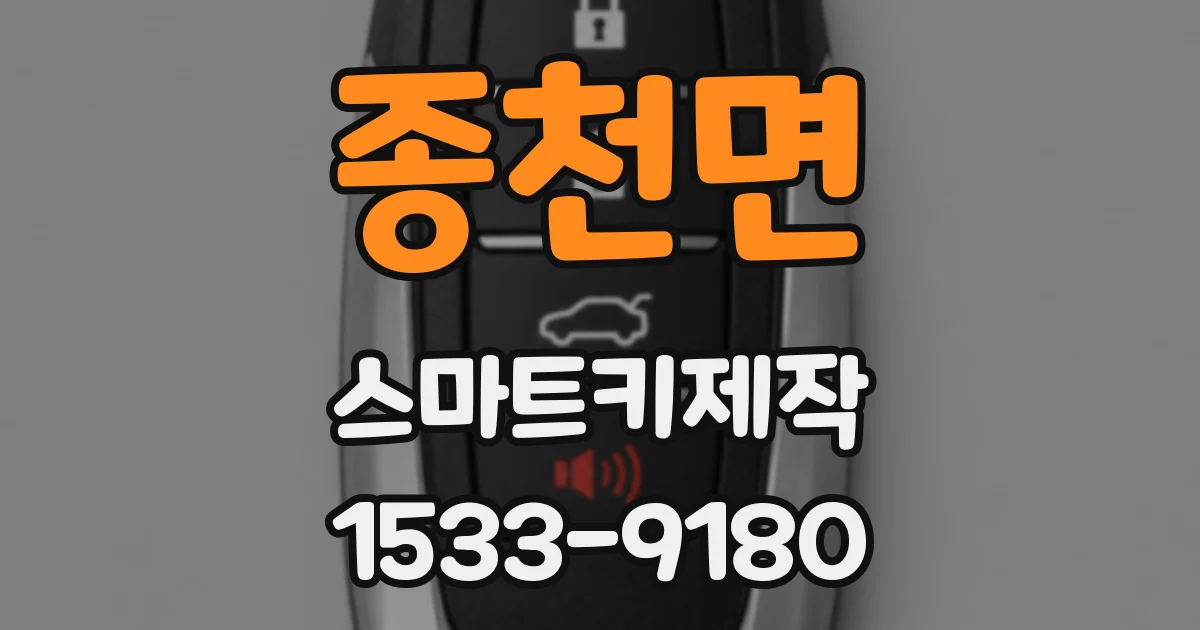 종천면 스마트키제작