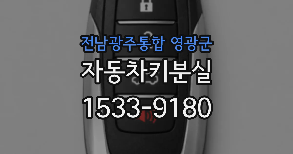 전남광주통합 영광군 자동차키분실