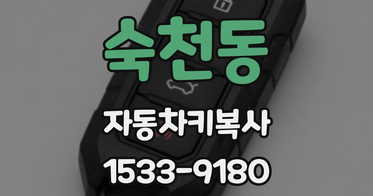 숙천동 자동차키복사