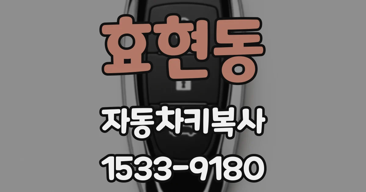 효현동 자동차키복사