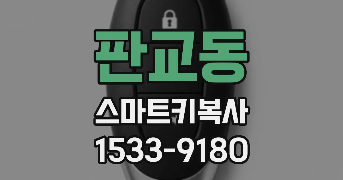 판교동 스마트키복사