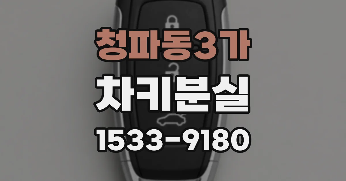청파동3가 차키분실