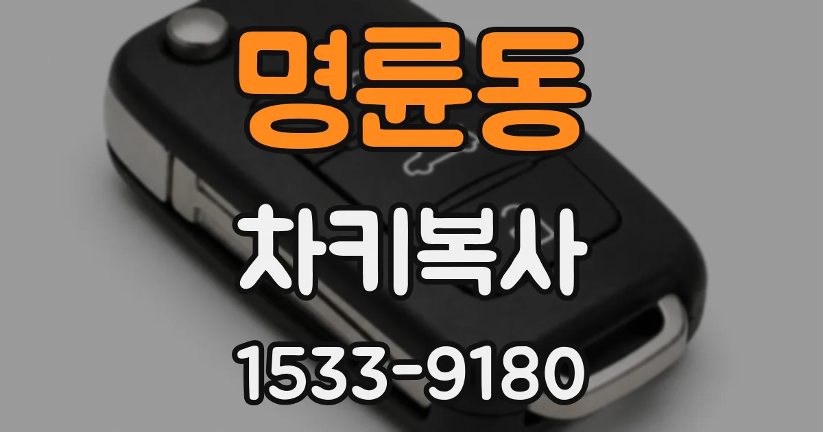 명륜동 차키복사