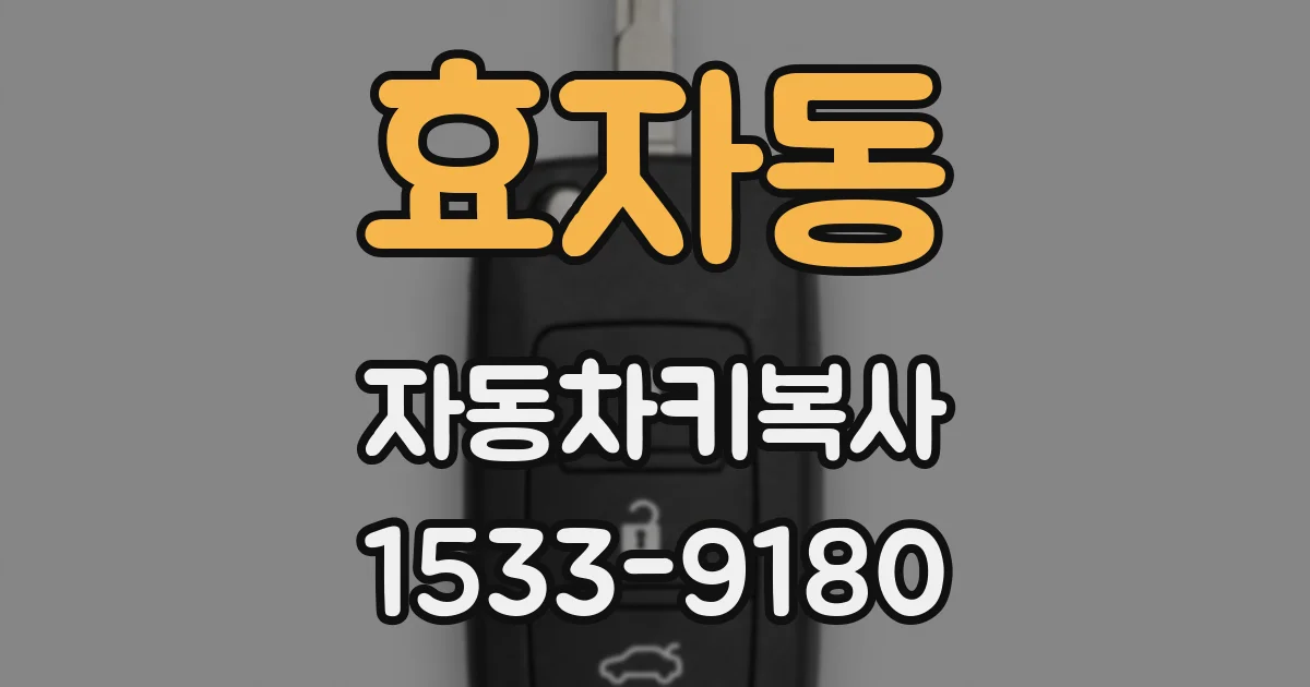 효자동 자동차키복사