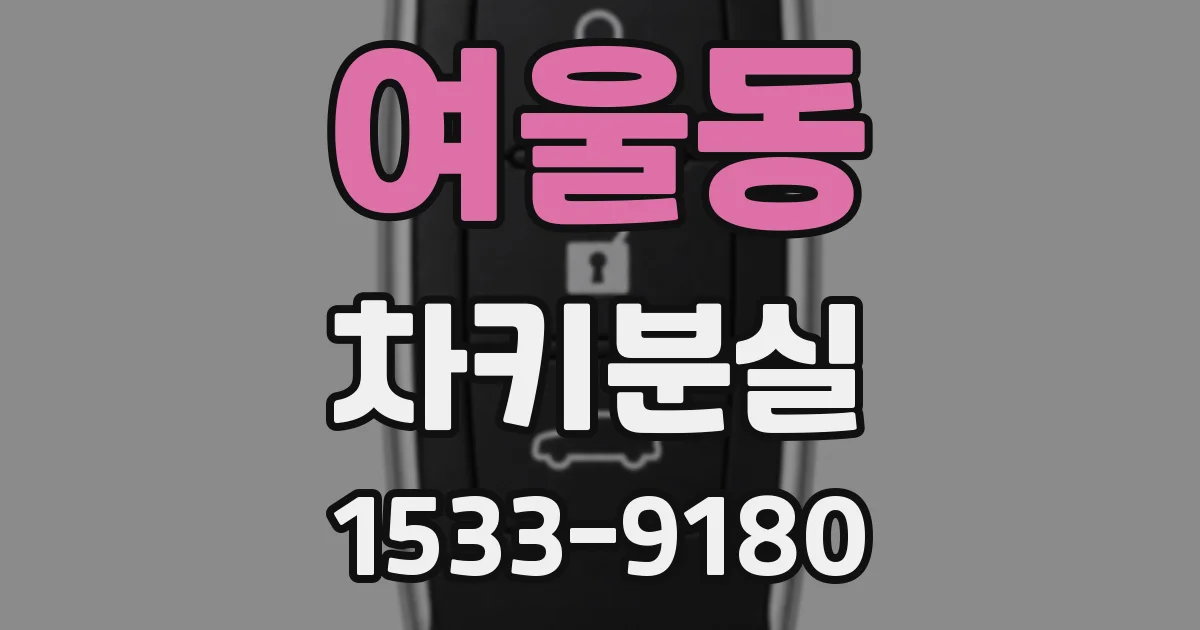 여울동 차키분실