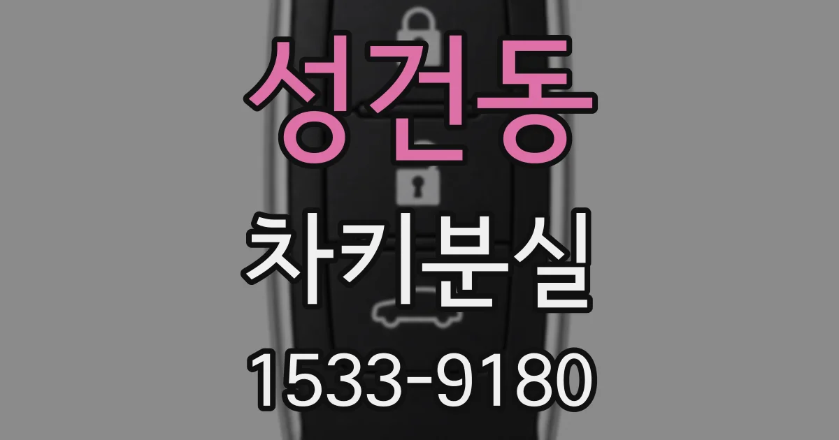 성건동 차키분실