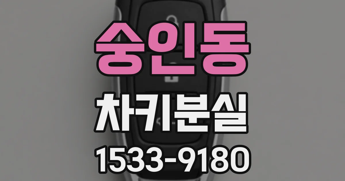 숭인동 차키분실