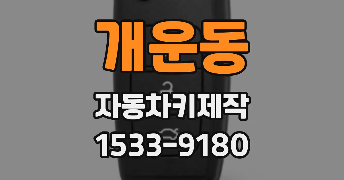 개운동 자동차키제작