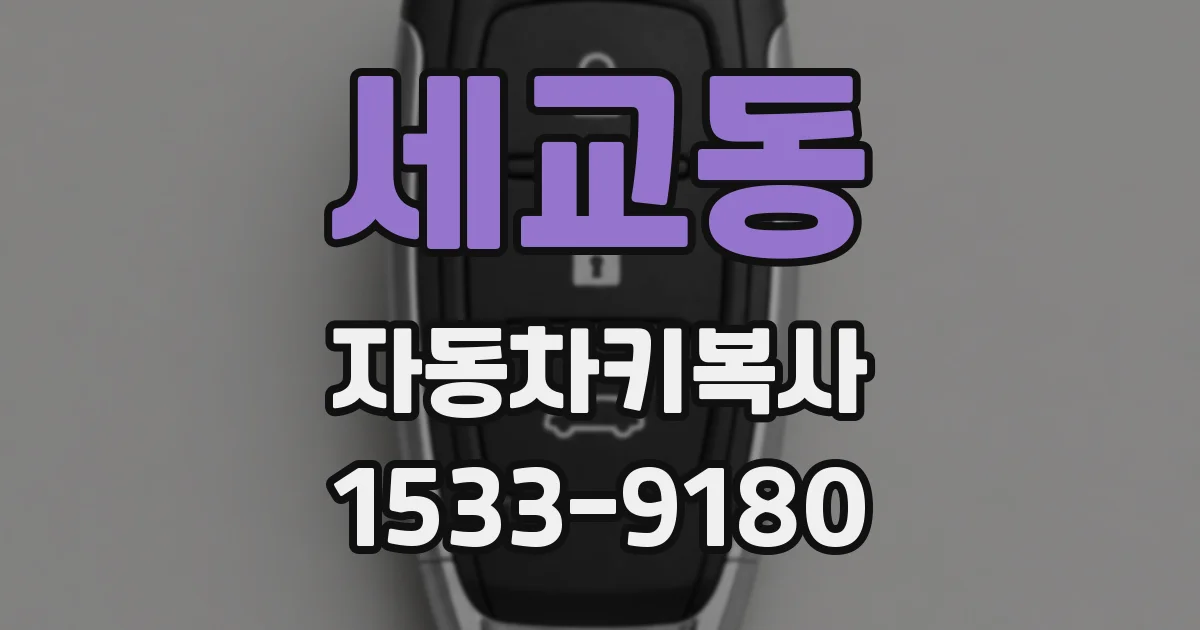 세교동 자동차키복사