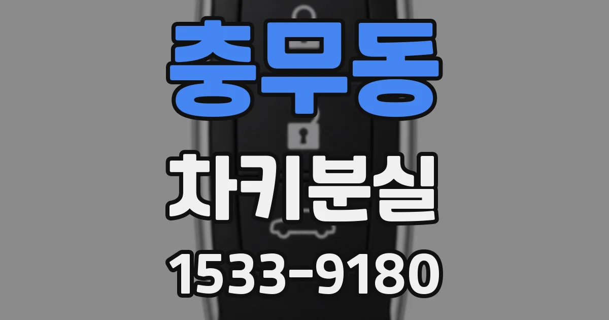 충무동 차키분실