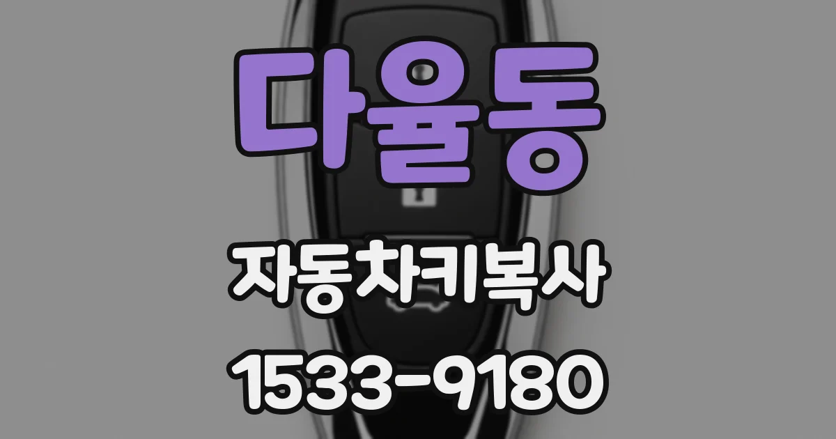 다율동 자동차키복사