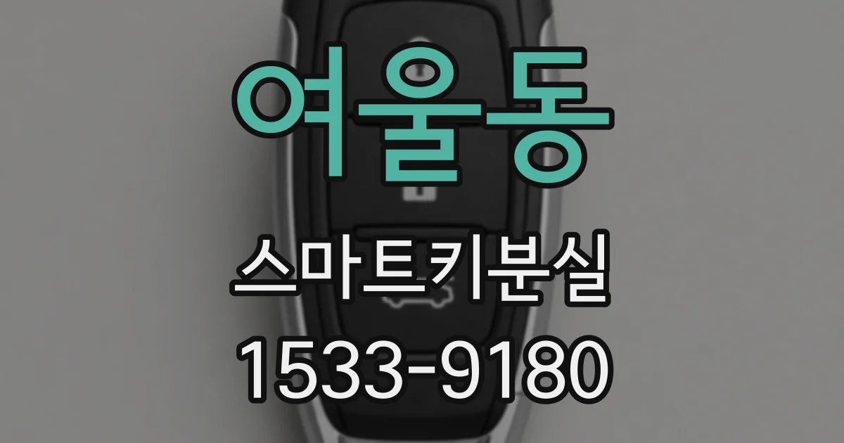 여울동 스마트키분실