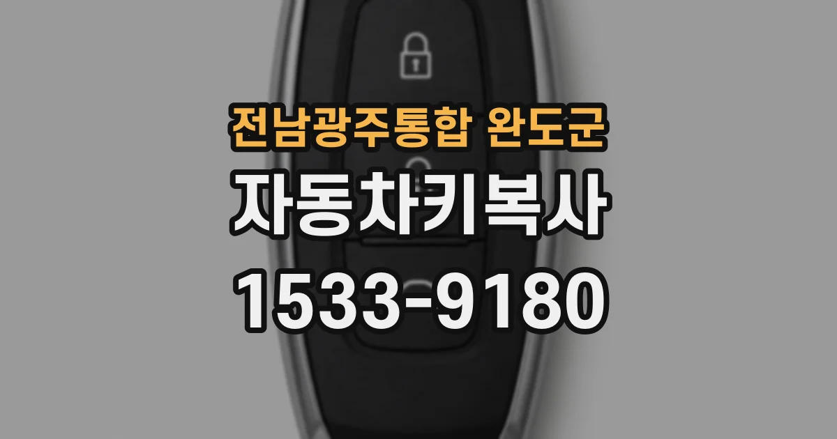 전남광주통합 완도군 자동차키복사