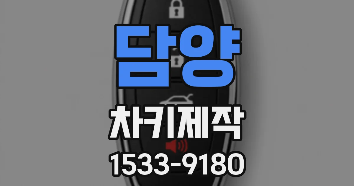 담양 차키제작