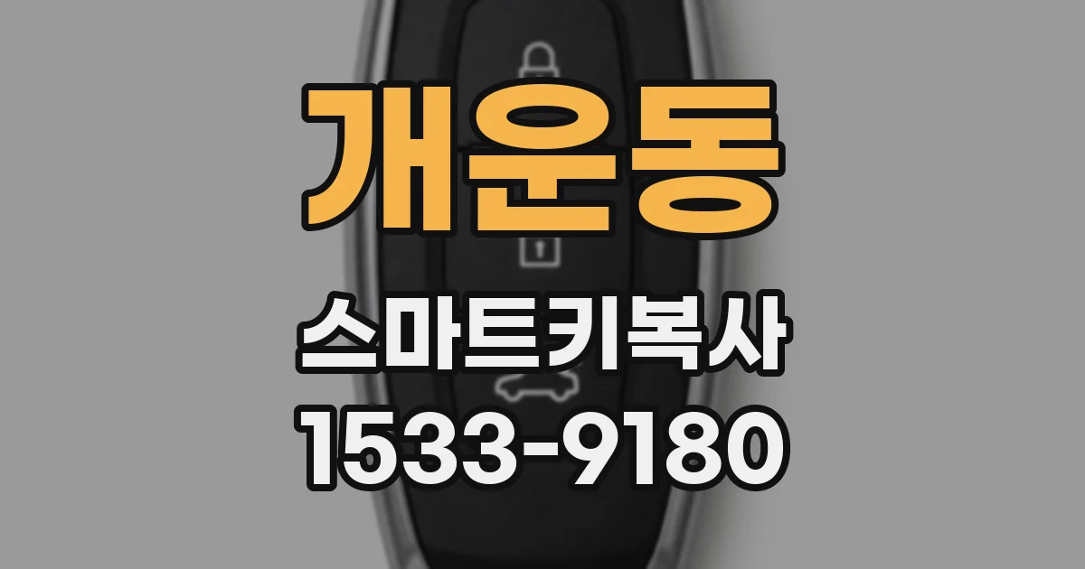 개운동 스마트키복사