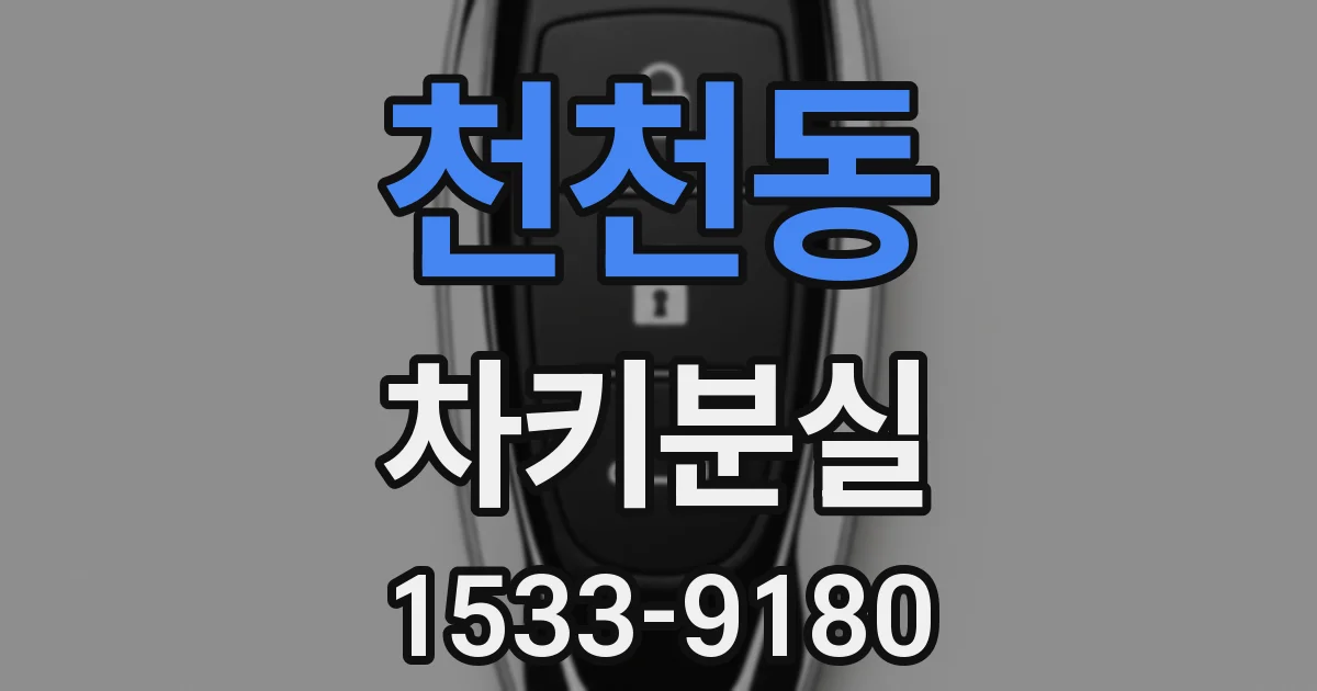 천천동 차키분실