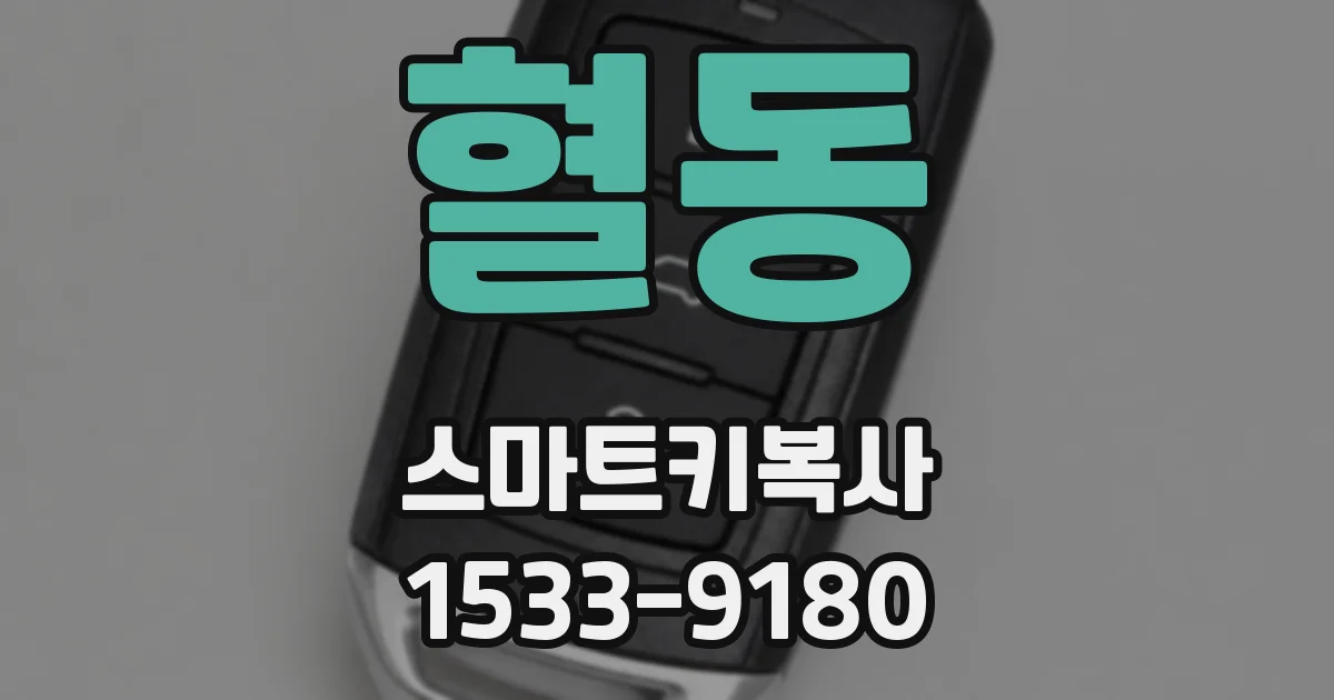 혈동 스마트키복사