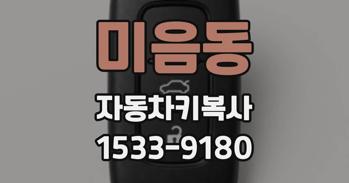 미음동 자동차키복사