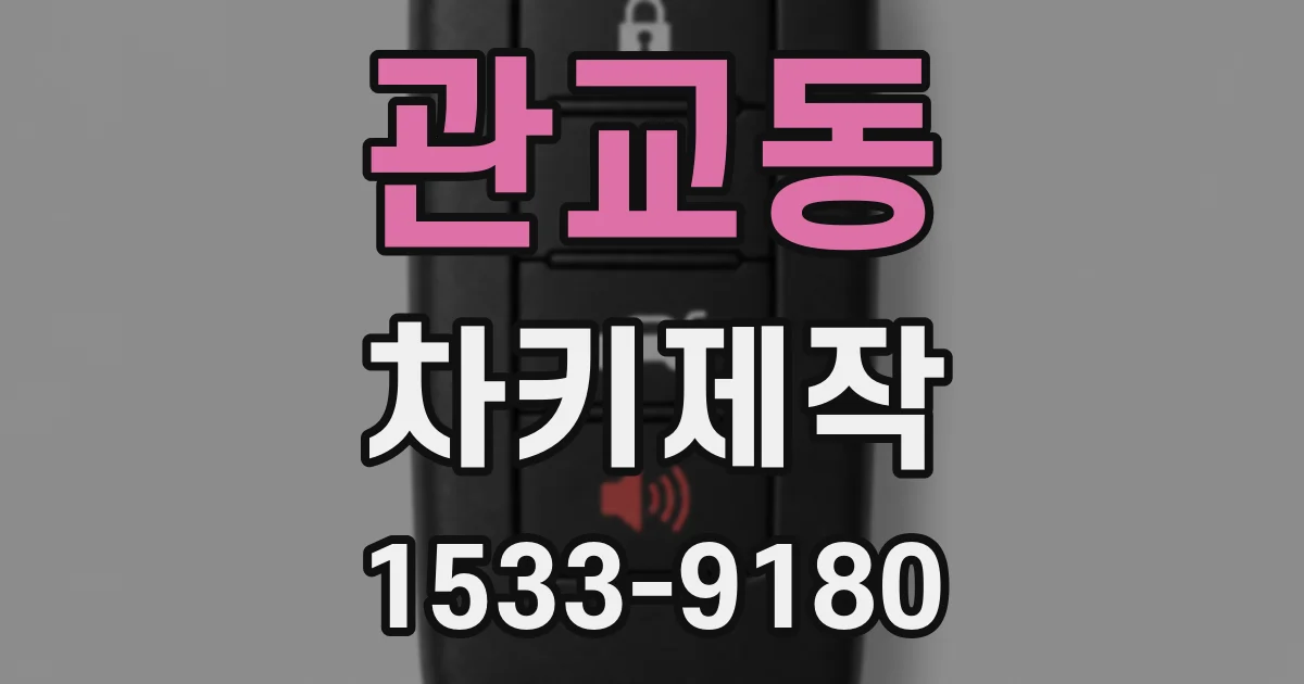 관교동 차키제작