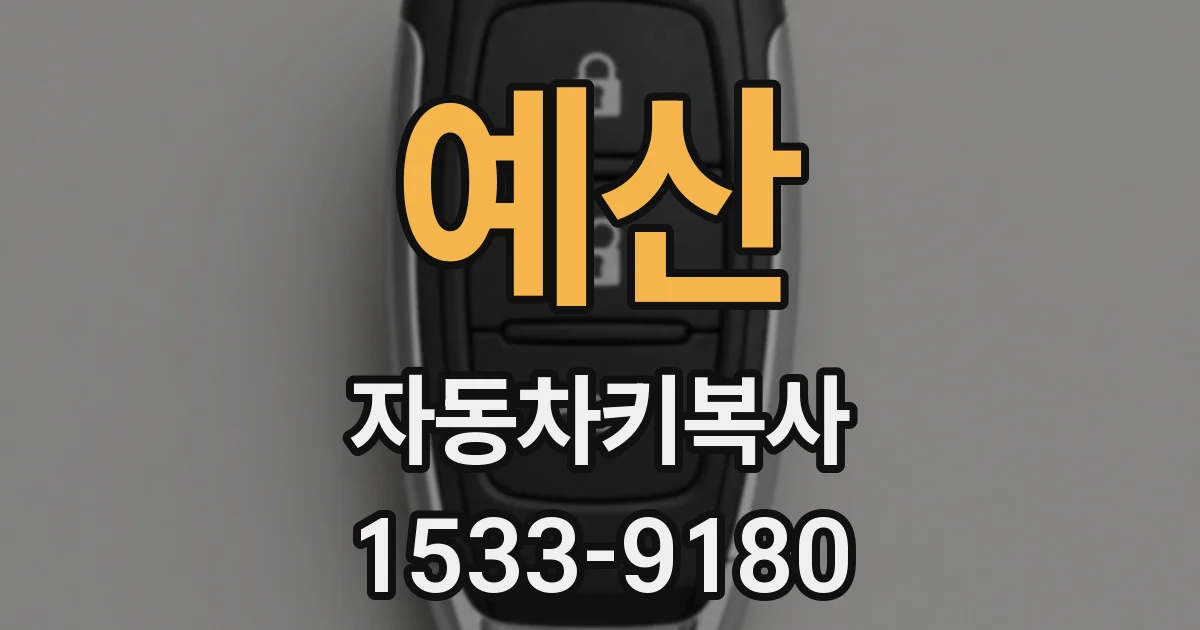 예산 자동차키복사