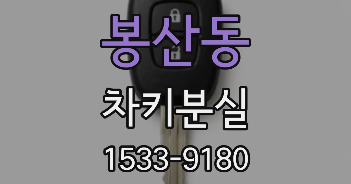 봉산동 차키분실