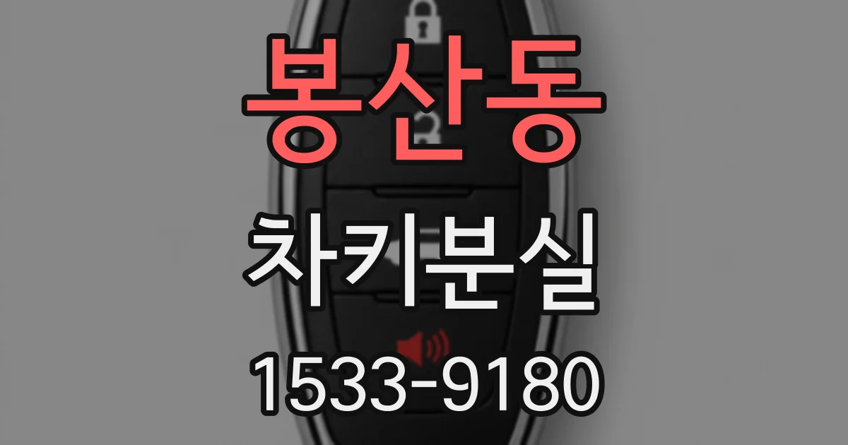 봉산동 차키분실