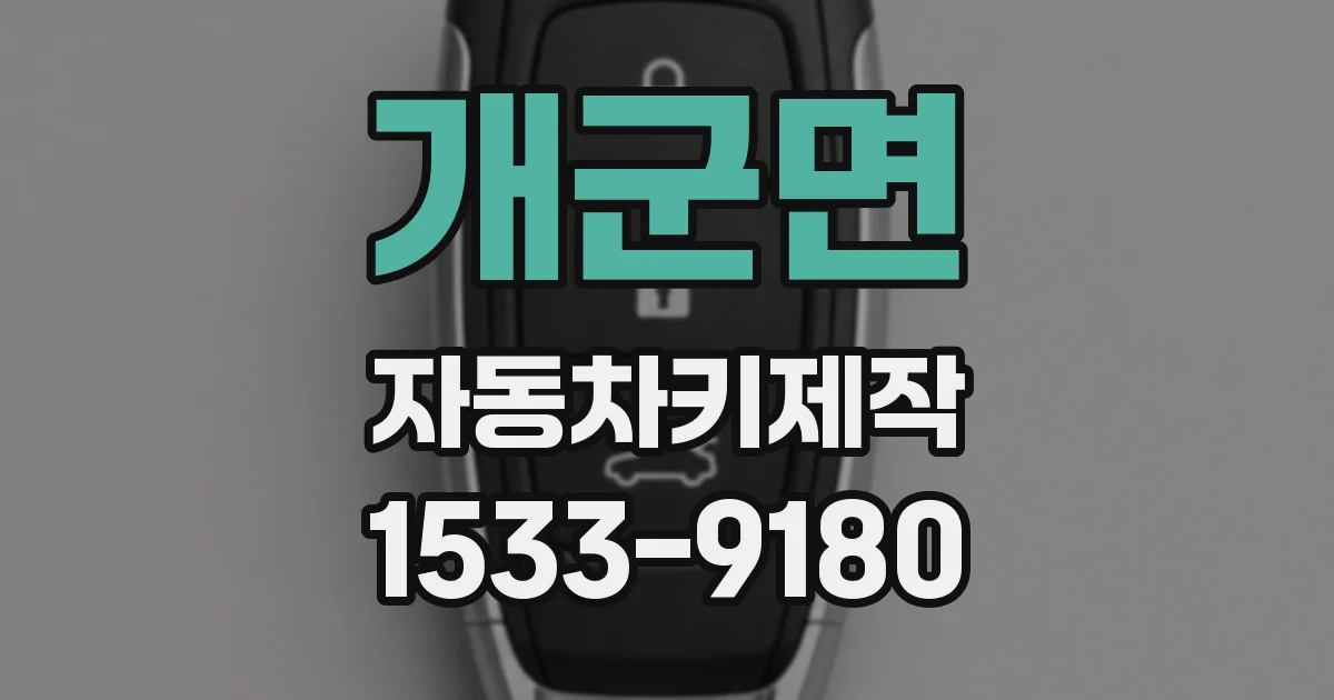 개군면 자동차키제작