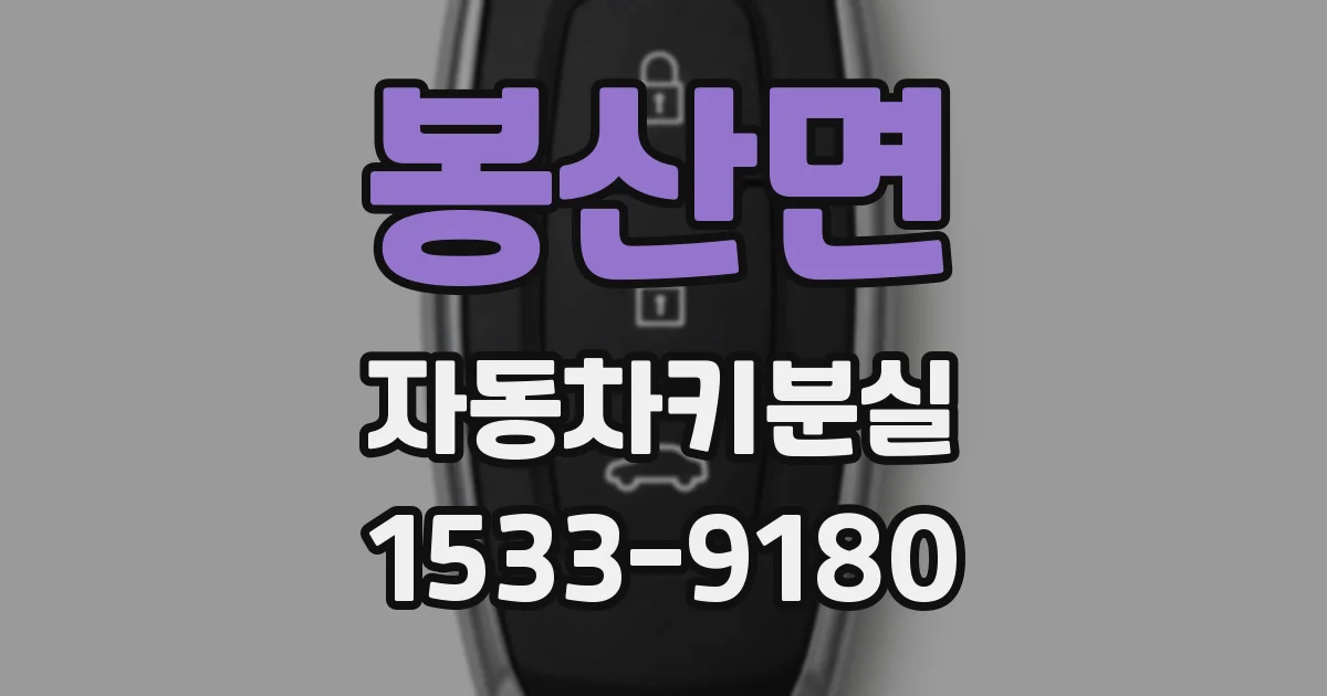 봉산면 자동차키분실