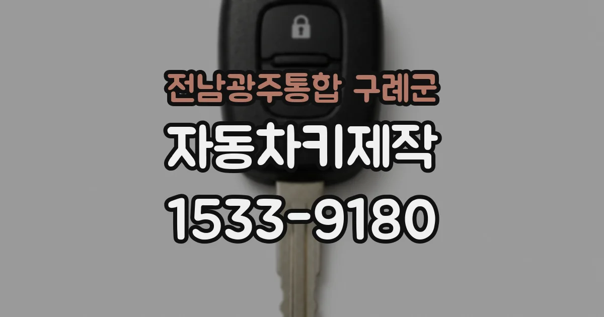 전남광주통합 구례군 자동차키제작