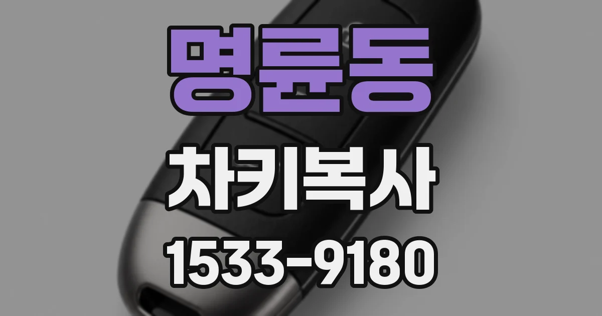 명륜동 차키복사