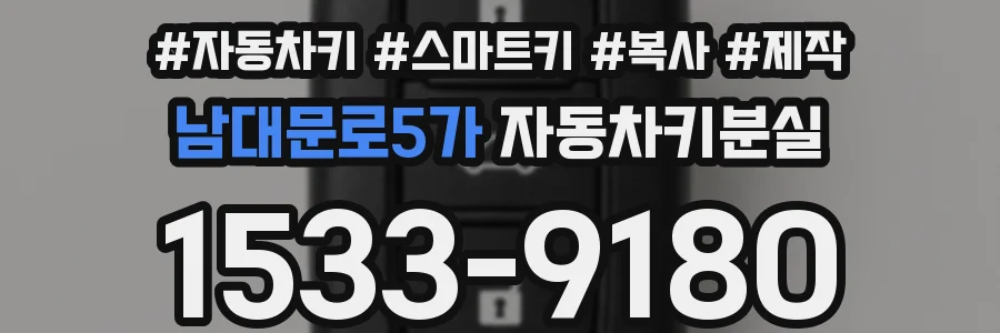 남대문로5가 자동차키분실