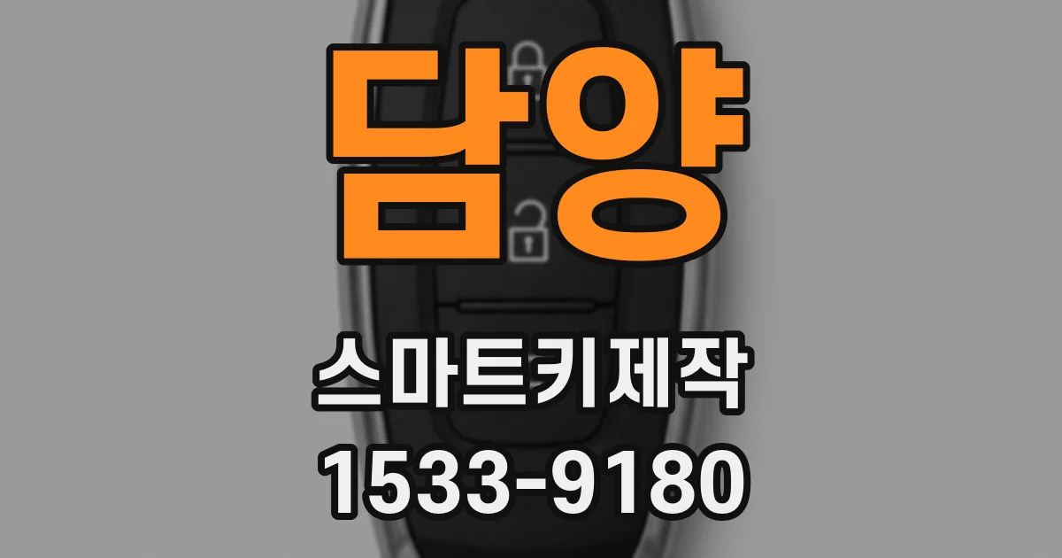 담양 스마트키제작